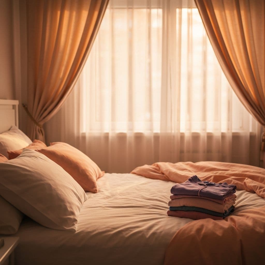 Kolekcija udobnih pižama na mekastom krevetu